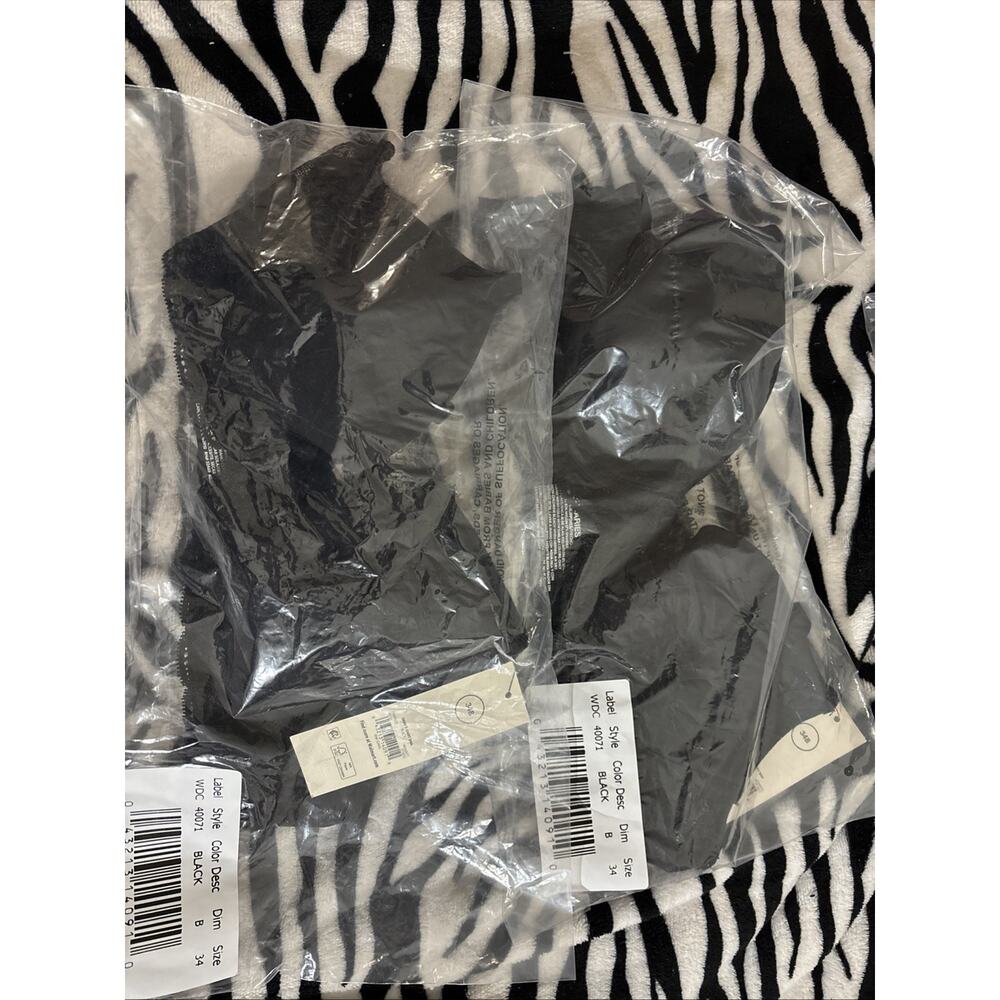 Lot Of 2 Women’s No Boundaries Black Bra 34B NWT Demi T Shirt Bra